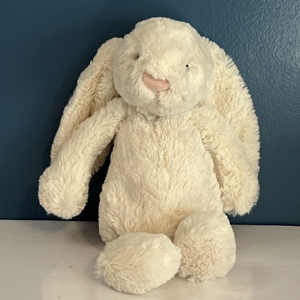 Jellycat Bashful Bunny Rabbit White Plush Small London Stuffed Animal Toy 12”